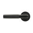 Load image into Gallery viewer, Matt Black Brompton Lever on Rose Set (Plain) Yorkshire Architectural Hardware Side