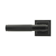Load image into Gallery viewer, Matt Black Brompton Lever Door Handle on Rose Set (Square)