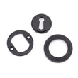 Load image into Gallery viewer, Matt Black Round Keyhole Escutcheon Beehive Detail