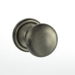 Load image into Gallery viewer, Old English Harrogate Solid Brass Mushroom Mortice Knob on Concealed Fix Rose - Matt Gun Metal
