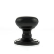 Load image into Gallery viewer, Old English Harrogate Solid Brass Mushroom Mortice Knob on Concealed Fix Rose - Matt Black_Side