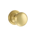 Load image into Gallery viewer, Old English Harrogate Solid Brass Mushroom Mortice Knob on Concealed Fix Rose - Satin Brass