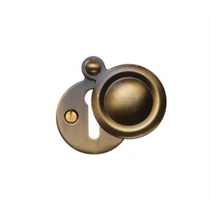 Covered Keyhole Round Escutcheon in Antique finish_Heritage Brass_Yorkshire ArchitecturalHardware