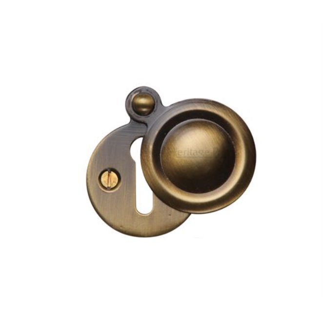 Covered Keyhole Round Escutcheon in Antique finish_Heritage Brass_Yorkshire ArchitecturalHardware