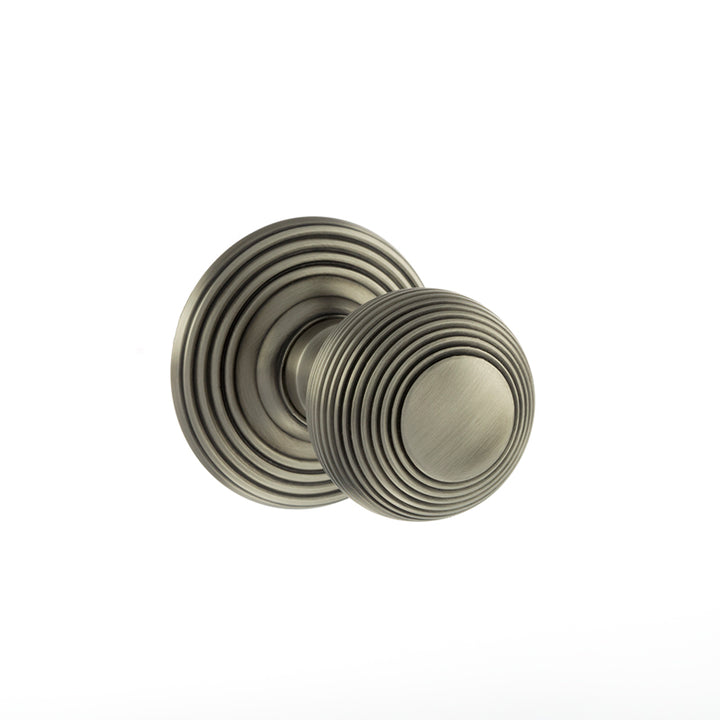 Ripon Solid Brass Reeded Mortice Knob 