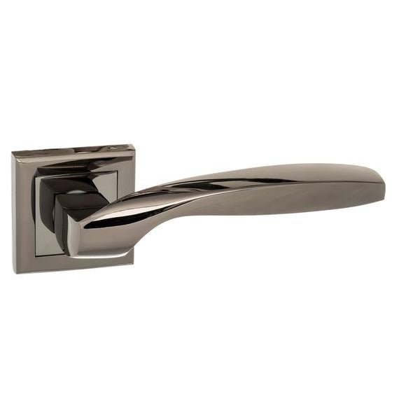 Status Oklahoma Lever on Square Rose - Black Nickel