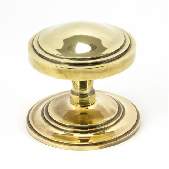 Aged Brass Art Deco Centre Door Knobin our Door Knobs collection by From The Anvil. Available to buy at Yorkshire Architectural Hardware