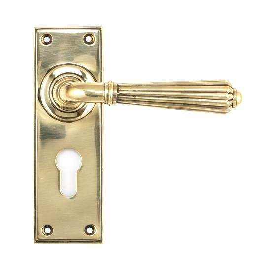 Aged Brass Hinton Lever Euro Setin our Lever Handles collection by From The Anvil. Available to buy at Yorkshire Architectural Hardware