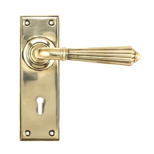 Aged Brass Hinton Lever Lock Setin our Lever Handles collection by From The Anvil. Available to buy at Yorkshire Architectural Hardware