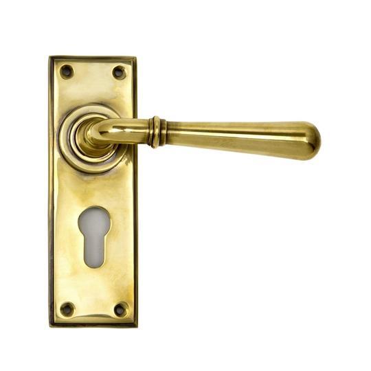 Aged Brass Newbury Lever Euro Setin our Lever Handles collection by From The Anvil. Available to buy at Yorkshire Architectural Hardware