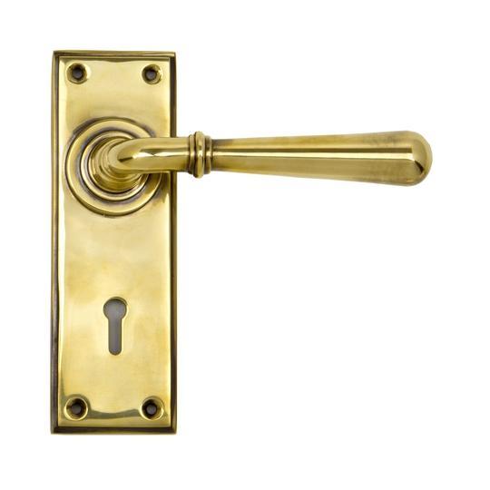 Aged Brass Newbury Lever Lock Setin our Lever Handles collection by From The Anvil. Available to buy at Yorkshire Architectural Hardware