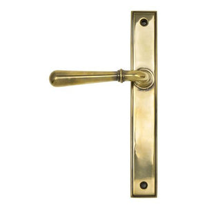 Aged Brass Newbury Slimline Lever Latch Setin our Lever Handles collection by From The Anvil. Available to buy at Yorkshire Architectural Hardware