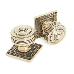Aged Brass Tewkesbury Square Mortice Knob Setin our Door Knobs collection by From The Anvil. Available to buy at Yorkshire Architectural Hardware