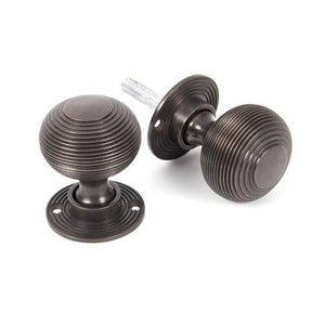Aged Bronze Heavy Beehive Mortice/Rim Knob Setin our Door Knobs collection by From The Anvil. Available to buy at Yorkshire Architectural Hardware