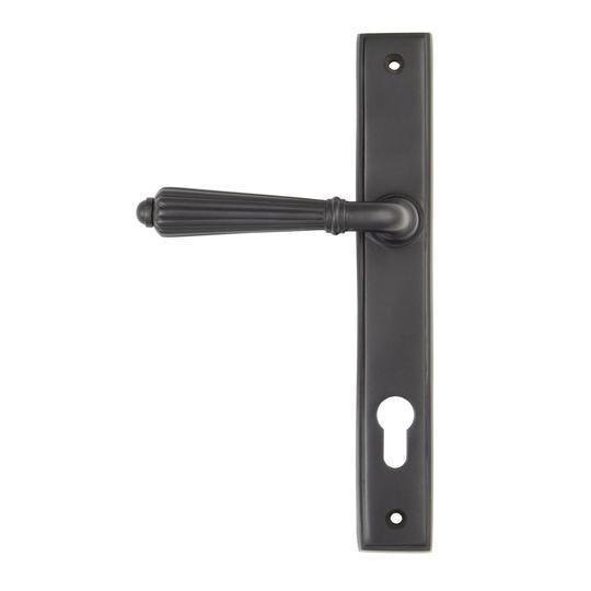 Aged Bronze Hinton Slimline Lever Espag. Lock Setin our Lever Handles collection by From The Anvil. Available to buy at Yorkshire Architectural Hardware