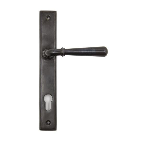 Aged Bronze Newbury Slimline Lever Espag. Lock Setin our Lever Handles collection by From The Anvil. Available to buy at Yorkshire Architectural Hardware