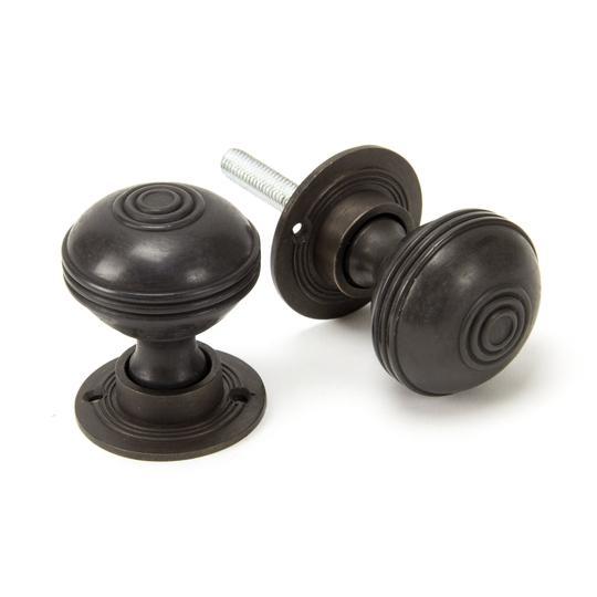 Aged Bronze Prestbury Mortice/Rim Knob Set - 50mmin our Door Knobs collection by From The Anvil. Available to buy at Yorkshire Architectural Hardware