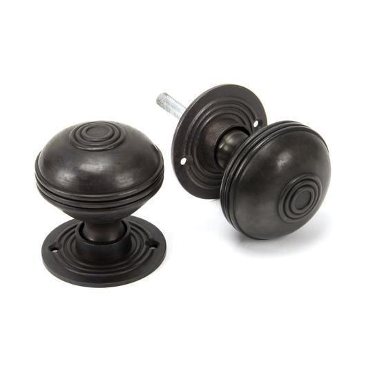 Aged Bronze Prestbury Mortice/Rim Knob Set - 63mmin our Door Knobs collection by From The Anvil. Available to buy at Yorkshire Architectural Hardware