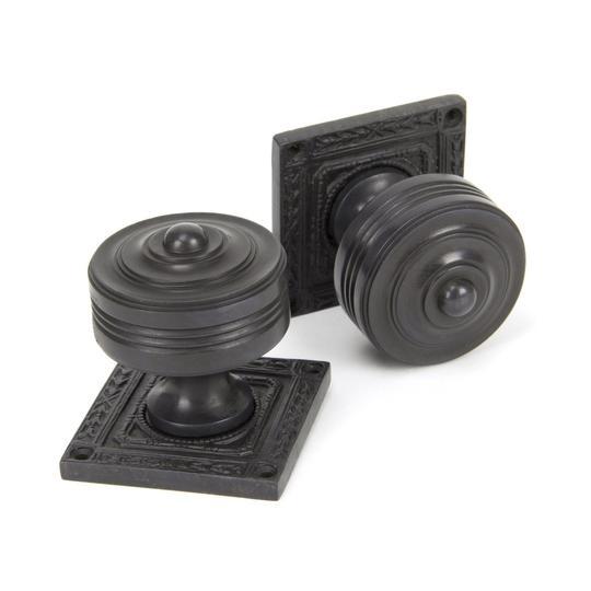 Aged Bronze Tewkesbury Square Mortice Knob Setin our Door Knobs collection by From The Anvil. Available to buy at Yorkshire Architectural Hardware