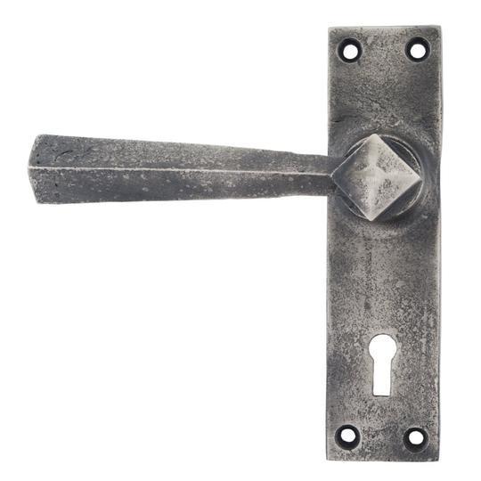 Antique Pewter Straight Lever Lock Setin our Lever Handles collection by From The Anvil. Available to buy at Yorkshire Architectural Hardware