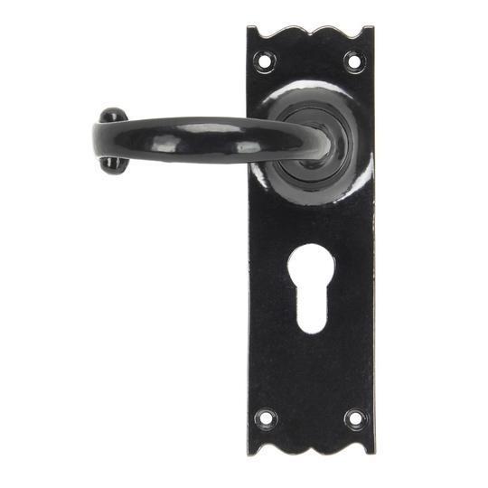 Black Cottage Lever Euro Lock Setin our Lever Handles collection by From The Anvil. Available to buy at Yorkshire Architectural Hardware