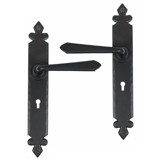 Black Cromwell Sprung Lever Lock Setin our Lever Handles collection by From The Anvil. Available to buy at Yorkshire Architectural Hardware