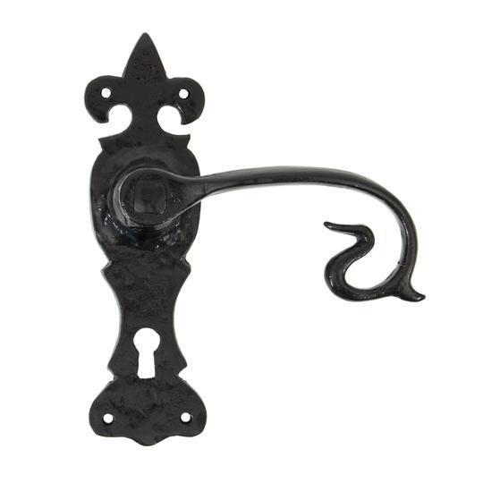 Black Curly Lever Lock Setin our Lever Handles collection by From The Anvil. Available to buy at Yorkshire Architectural Hardware