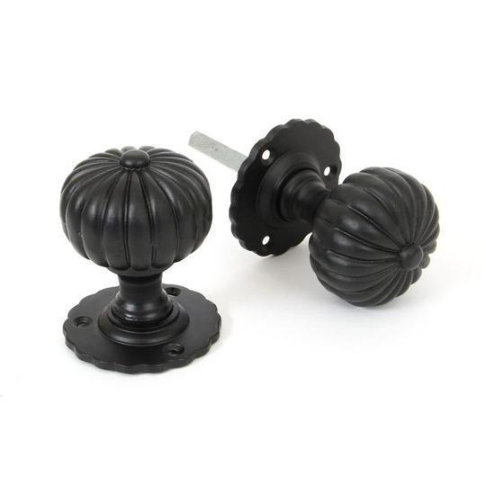 Black Flower Mortice Knob Setin our Door Knobs collection by From The Anvil. Available to buy at Yorkshire Architectural Hardware