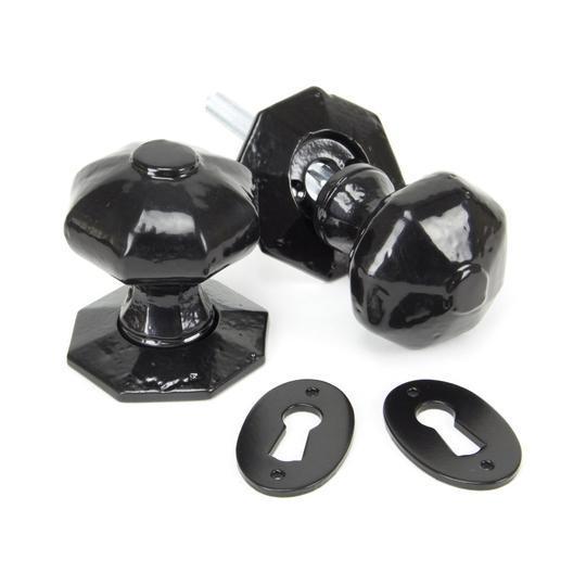 Black Octagonal Mortice/Rim Knob Setin our Door Knobs collection by From The Anvil. Available to buy at Yorkshire Architectural Hardware