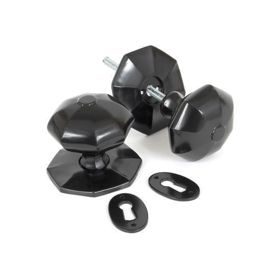 Black Octagonal Mortice/Rim Knob Set - Largein our Door Knobs collection by From The Anvil. Available to buy at Yorkshire Architectural Hardware