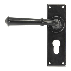 Black Regency Lever Euro Lock Setin our Lever Handles collection by From The Anvil. Available to buy at Yorkshire Architectural Hardware