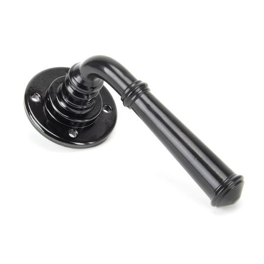 Black Regency Lever on Rose Setin our Lever Handles collection by From The Anvil. Available to buy at Yorkshire Architectural Hardware