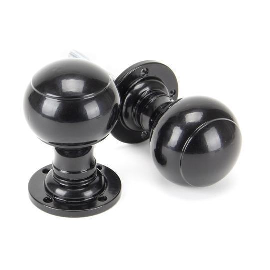 Black Regency Mortice/Rim Knob Setin our Door Knobs collection by From The Anvil. Available to buy at Yorkshire Architectural Hardware