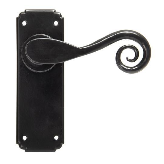 Black Sprung Monkeytail Lever Latch Handle Setin our Lever Handles collection by From The Anvil. Available to buy at Yorkshire Architectural Hardware