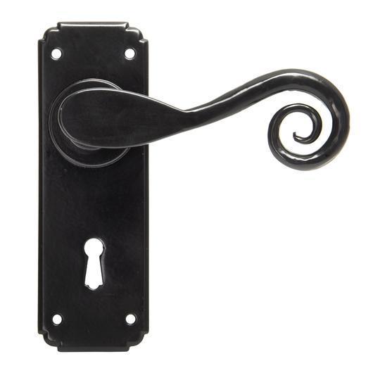 Black Sprung Monkeytail Lever Lock Handle Setin our Lever Handles collection by From The Anvil. Available to buy at Yorkshire Architectural Hardware