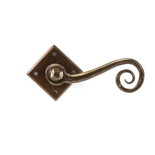 Bronze Monkeytail on Diamond Rosettein our Lever Handles collection by From The Anvil. Available to buy at Yorkshire Architectural Hardware