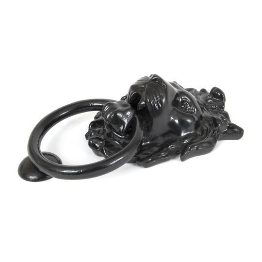 Lion's Head Door Knocker - Blackin our Door Knockers collection by From The Anvil. Available to buy at Yorkshire Architectural Hardware