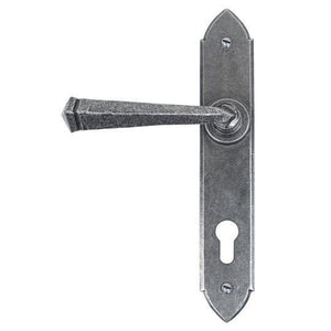 Pewter Gothic Lever Espag. Lock Setin our Lever Handles collection by From The Anvil. Available to buy at Yorkshire Architectural Hardware
