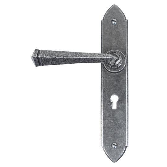 Pewter Gothic Lever Lock Setin our Lever Handles collection by From The Anvil. Available to buy at Yorkshire Architectural Hardware