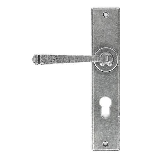 Pewter Large Avon 72mm Euro Lock Setin our Lever Handles collection by From The Anvil. Available to buy at Yorkshire Architectural Hardware