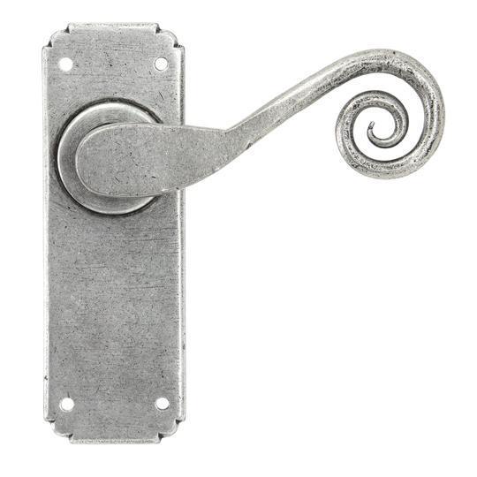 Pewter Monkeytail Sprung Lever Latch Setin our Lever Handles collection by From The Anvil. Available to buy at Yorkshire Architectural Hardware