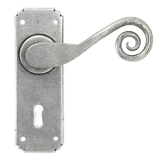 Pewter Monkeytail Sprung Lever Lock Setin our Lever Handles collection by From The Anvil. Available to buy at Yorkshire Architectural Hardware