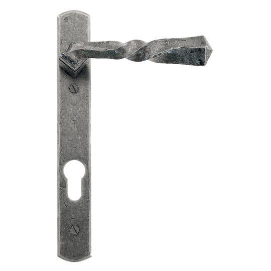 Pewter Narrow Lever Espag. Lock Setin our Lever Handles collection by From The Anvil. Available to buy at Yorkshire Architectural Hardware