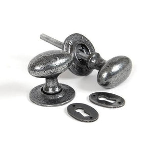 Pewter Oval Mortice/Rim Knob Setin our Door Knobs collection by From The Anvil. Available to buy at Yorkshire Architectural Hardware
