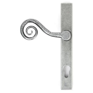 Pewter Patina Monkeytail Slimline Lever Espag. Lock Set - LHin our Lever Handles collection by From The Anvil. Available to buy at Yorkshire Architectural Hardware
