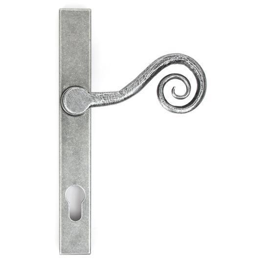 Pewter Patina Monkeytail Slimline Lever Espag. Lock Set - RHin our Lever Handles collection by From The Anvil. Available to buy at Yorkshire Architectural Hardware