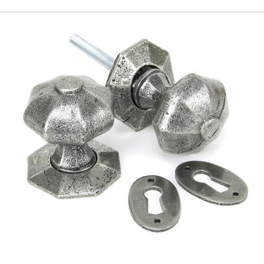 Pewter Patina Octagonal Mortice/Rim Knob Setin our Door Knobs collection by From The Anvil. Available to buy at Yorkshire Architectural Hardware