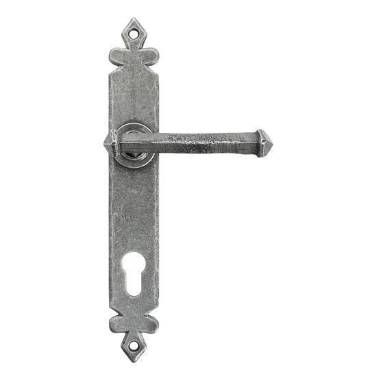 Pewter Tudor Espag 92mm Centrein our Lever Handles collection by From The Anvil. Available to buy at Yorkshire Architectural Hardware