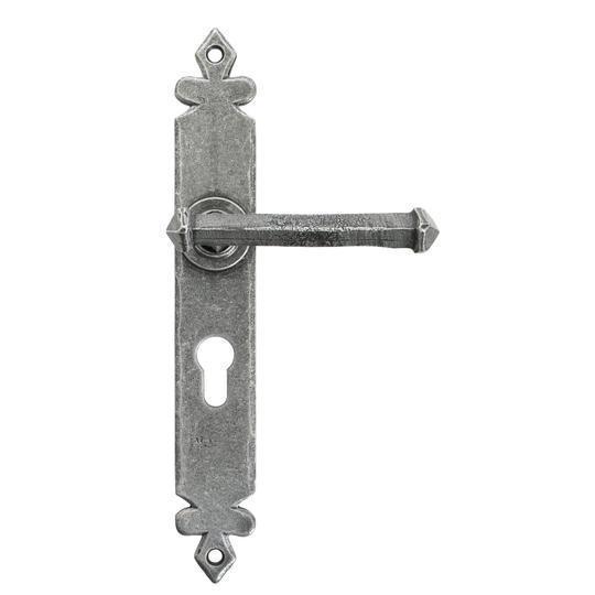 Pewter Tudor Lever Euro Lock Setin our Lever Handles collection by From The Anvil. Available to buy at Yorkshire Architectural Hardware