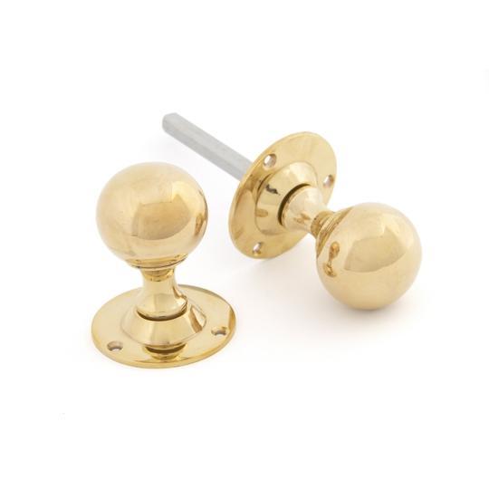 Polished Brass Ball Mortice Knob Setin our Door Knobs collection by From The Anvil. Available to buy at Yorkshire Architectural Hardware